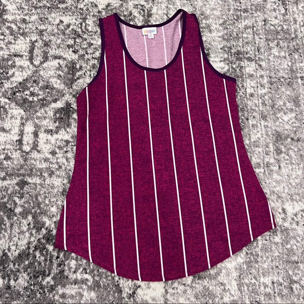 LuLaRoe Pink Striped Tank